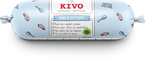 Verpakking KIVO Rund & Kip puppy.